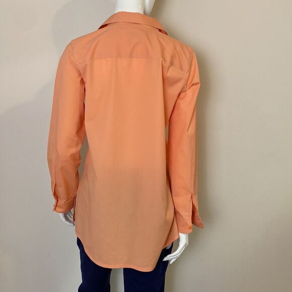 Chico’s No-iron Button Down Blouse with Convertible Sleeves Apricot Size 0 - Picture 5 of 8